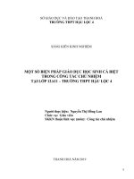 SKKN một số biện pháp giáo dục các học sinh cá biệt trong công tác chủ nhiệm tại lớp 12a11  trường THPT hậu lộc 4 