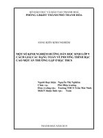 SKKN một số kinh nghiệm hướng dẫn học sinh lớp 9 cách giải các dạng toán về phương trình bậc cao một ẩn thường gặp ở bậc THCS  