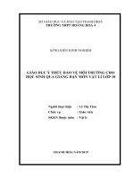 SKKN giáo dục ý thức bảo vệ môi trường cho học sinh qua giảng dạy môn vật lí lớp 10 