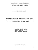 Promote the effectiveness of pair work and group work in speaking lessons at tran an chiem high school 