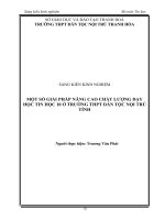 SKKN một số giải pháp nâng cao chất lượng dạy học tin học 10 ở trường THPT DTNT tỉnh 