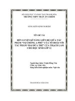 SKKN rèn luyện kĩ năng liên hệ giữa tác phẩm vợ chồng a phủ  của tô hoài với tác phẩm hai đứa trẻ của thạch lam cho học sinh kh 