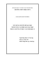 SKKN xây DỰNG CHUYÊN đề dạy học NHẰM NÂNG CAO HIỆU QUẢ dạy học PHẦN cảm ỨNG ở THỰC vật SINH học 11 