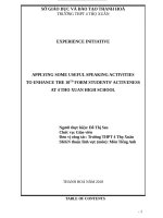 Applying some useful speaking activities to enhance the 10th form students’ activeness at 4 tho xuan high school 