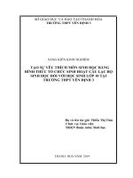 SKKN tạo sự yêu thích môn sinh học bằng hình thức tổ chức sinh hoạt câu lạc bộ sinh học đối với học sinh lớp 10 tại trường THPT yên định 3 