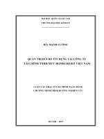Quản trị rủi ro tín dụng tại công ty tài chính TNHH MTV home credit việt nam 