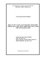 SKKN rèn tư duy sáng tạo cho học sinh THPT thông qua việc phát triển bài toán tính thể tích khối chóp 