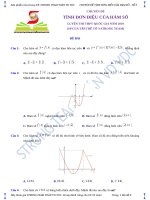 Chuyên đề tính đơn điệu của hàm số 14 trang đề 