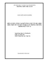 SKKN rèn luyện và nâng cao kĩ năng làm văn nghị luận qua đọc hiểu một số văn bản nghị luận trong chương trình ngữ văn 12 