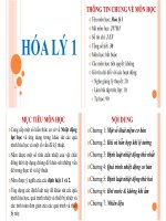 Slide bài giảng Hóa lý 1