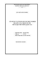SKKN xây dựng và sử dụng bài tập thực nghiệm lý thuyết hóa hữu cơ 12 trong ôn thi THPTQG 2019 