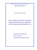 SKKN nâng cao hiệu quả sử dụng thí nghiệm trong dạy học phần thực vật   sinh học 11 ở trường trung học phổ thông l 