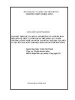 SKKN dạy học theo dự án  bài 19  ảnh hưởng của thuốc hoá học bảo vệ thực vật đến quần thể sinh vật và môi trường công nghệ nông nghiệp 10 