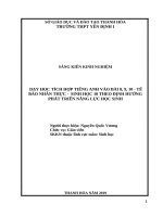 SKKN dạy học TÍCH hợp TIẾNG ANH vào bài 8, 9, 10   tế bào NHÂN THỰC   SINH học 10 THEO ĐỊNH HƯỚNG PHÁT TRIỂN NĂNG lực học SINH 