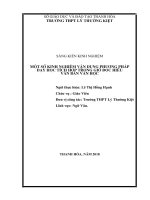 SKKN một số kinh nghiệm vận dụng phương pháp dạy học tích hợp trong giờ đọc hiểu văn bản văn học 