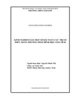 SKKN kinh nghiệm giải một số bài toán cực trị số phức bằng phương pháp hình học giải tích 