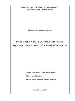 SKKN PHÁT TRIỂN NĂNG lực học SINH TRONG dạy học TÌNH HUỐNG có vấn đề hóa học 10 