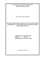 SKKN sử dụng một số bài tập để củng cố cách sử dụng tham biến và tham trị khi viết chương trình con trong pascal 