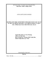 SKKN HƯỚNG dẫn học SINH PHÂN TÍCH bài TOÁN xác SUẤT từ đó vận DỤNG HAI QUY tắc đếm cơ bản và QUY tắc TÍNH xác SUẤT để tìm xác SUẤT 