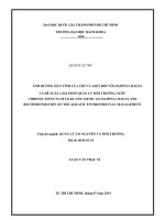 ẢNH HƯỞNG MÃN TÍNH CỦA CHÌ VÀ ASEN ĐỐI VỚI DAPHNIA MAGNA VÀ ĐỀ XUẤT GIẢI PHÁP QUẢN LÝ MÔI TRƯỜNG NƯỚC
