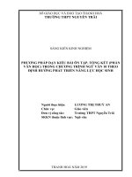 SKKN PHƯƠNG PHÁP dạy KIỂU bài ôn tập, TỔNG kết (PHẦN văn học) TRONG CHƯƠNG TRÌNH NGỮ văn 10 THEO ĐỊNH HƯỚNG PHÁT TRIỂN NĂNG lực học SINH 