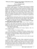 Applying some techniques to teach how to learn vocabulary of english effectively at bim son upper secondary school 