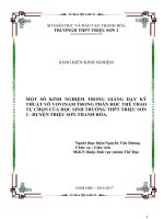 SKKN những bất cập trong giảng dạy và việc lựa chọn một số bài tập nhằm phát triển thể lực môn cầu lông cho học sinh THPT 