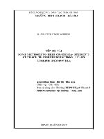 Some methods to help grade 12a4 students at thach thanh iii high school learn english idioms well 