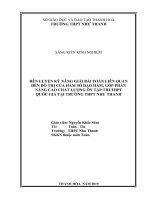 SKKN rèn luyện kỹ năng giải các bài toán liên quan đến đồ thị của hàm số đạo hàm, góp phần nâng cao chất lượng ôn tập thi THPT quốc gia 