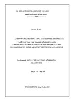 ẢNH HƯỞNG MÃN TÍNH CỦA CHÌ VÀ ASEN ĐỐI VỚI DAPHNIA MAGNA VÀ ĐỀ XUẤT GIẢI PHÁP QUẢN LÝ MÔI TRƯỜNG NƯỚC