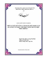 SKKN rèn luyện kĩ năng làm dạng đề nghị luận so sánh văn học cho học sinh trung học phổ thông 