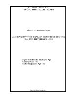 SKKN vận dụng dạy tích hợp liên môn trong tiết đọc văn hai đứa trẻ ( thạch lam) 