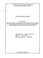 SKKN vận dụng tiếp cận hệ thống trong thiết kế và dạy phần ôn tập chương i   chuyển hóa vật chất và năng lượng 