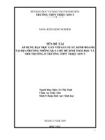 SKKN áp dụng dạy học gắn với sản xuất, kinh doanh tại địa phương thông qua chủ đề sinh thái học và môi trường ở trường THPT tr 