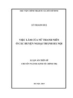 Việc làm của nữ thanh niên ở các huyện ngoại thành Hà Nội