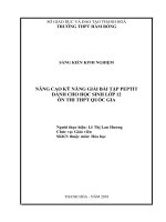 SKKN nâng cao kỹ năng giải bài tập PEPTIT dành cho học sinh lớp 12 ôn thi THPT quốc gia 