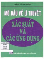 Mở đầu về lý thuyết xác suất và các ứng dụng   giáo trình dùng cho các trường đại học và cao đẳng 