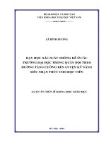 Dạy học xác suất thống kê ở các trường đại học trong quân đội theo hướng tăng cường rèn luyện kỹ năng siêu nhận thức cho học viên