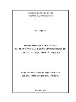 MARKETING DỊCH VỤ GIÁO DỤC TẠI TRUNG TÂM ĐÀO TẠO VÀ GIÁO DỤC QUỐC TẾ  TRƯỜNG ĐẠI HỌC KINH TẾ  ĐHQGHN