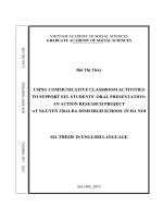 Using communicative classroom activities to support EFL students’ oral presentation: An action research project at Nguyen Trai-Ba Dinh High school in Hanoi