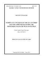 Nghiên cứu ứng dụng kỹ thuật can thiệp đặt ống ghép nội mạch điều trị phình động mạch chủ bụng dưới thận TT