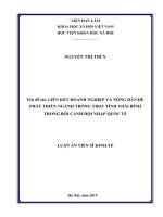 Liên kết doanh nghiệp và nông dân để phát triển ngành trồng trọt tỉnh Thái Bình trong bối cảnh hội nhập quốc tế