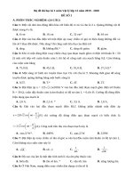 Bộ đề thi học kì 1 môn Vật lý lớp 12