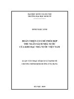 Hoàn thiện cơ chế phối hợp thu ngân sách nhà nước của Kho bạc Nhà nước Việt Nam