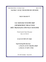 Xác định độ tuổi phù hợp chỉ định phẫu thuật Nuss điều trị dị dạng lõm ngực bẩm sinh