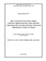 Rèn luyện kỹ năng phát triển chương trình giáo dục nhà trường cho sinh viên ngành giáo dục mầm non trình độ cử nhân sư phạm tt