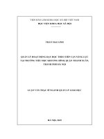 Quản lý hoạt động dạy học theo tiếp cận năng lực tại trường tiểu học Khương Đình, quận Thanh Xuân, thành phố Hà Nội