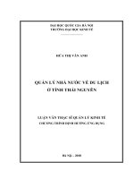 Quản lý Nhà nước về du lịch ở tỉnh Thái Nguyên