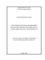 Quản trị rủi ro tín dụng doanh nghiệp tại Ngân hàng TMCP Đầu tư và Phát triển Việt Nam – Chi nhánh Hà Tây