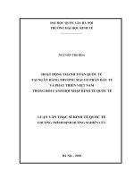 Hoạt động thanh toán quốc tế tại Ngân hàng TMCP Đầu tư và Phát triển Việt Nam trong bối cảnh hội nhập kinh tế quốc tế